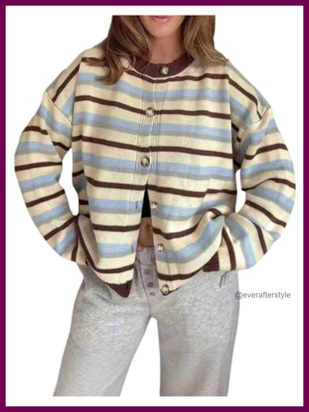 Rib Knit Button Up Cardigan Long Sleeve Open Front Sweater